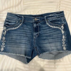 Driftwood | Dark Blue Low-Waisted Denim Shorts